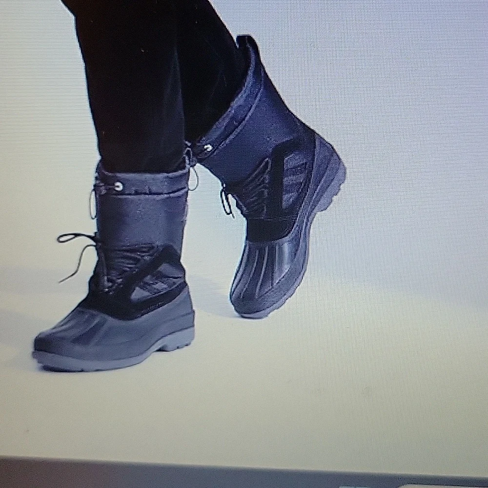Jousen black winter snow boots waterproof lightweight nylon AMY693 Size 8 NEW…
